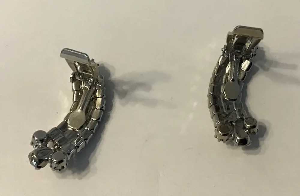 Vintage Rhinestone Climber Clip Earrings - image 6