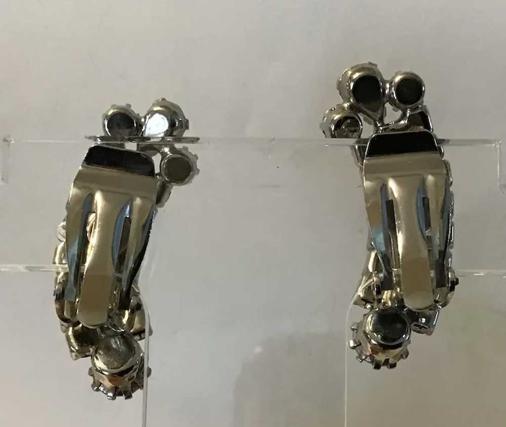 Vintage Rhinestone Climber Clip Earrings - image 8