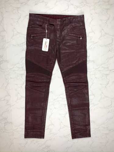ROCKSTAR SUSHI Men's BIKER Skinny Jeans In BLACK WAXED Denim Size 29 EUC
