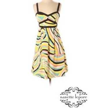Nanette Lepore Multi Color Open Back A Line Summe… - image 1