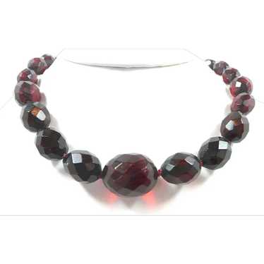 Perfectly Cherry Amber Necklace c. 1900- 1930 - image 1