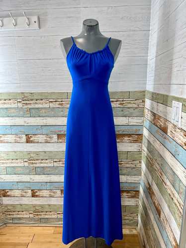 70’s Royal Blue Spaghetti Strap Maxi Dress
