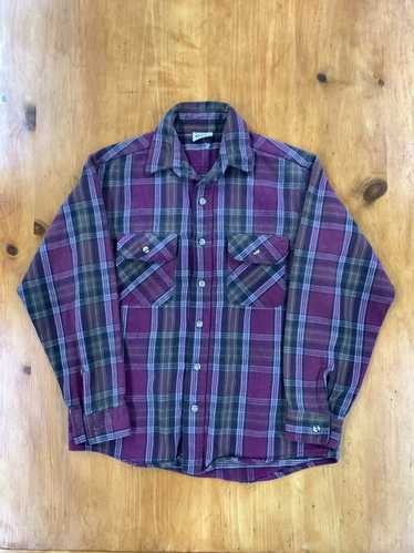 Vintage Vintage Five Brother Maroon Plaid Flannel 