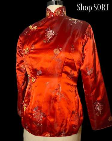 Vintage M Puffy Floral Cheongsam Jacket