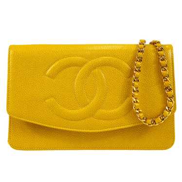 CHANEL Lambskin Quilted Medium Chanel 19 Flap Yellow 604331