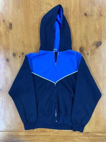 Vintage Vintage Blue Tonal Colorblock Zip Up Hoddi