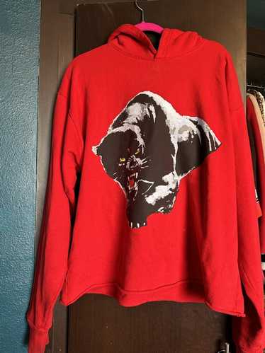 Vlone Black V Panther Hoodie - Red Size: S - image 1