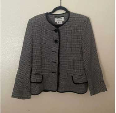 Jaeger Checker Button Down Boho Modern Work Busin… - image 1