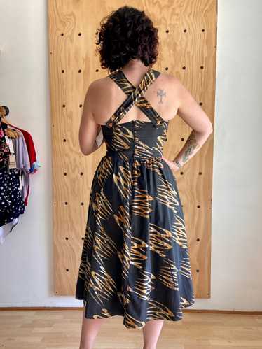 1980s Tiger Stripe Batik Sun Dress (M)