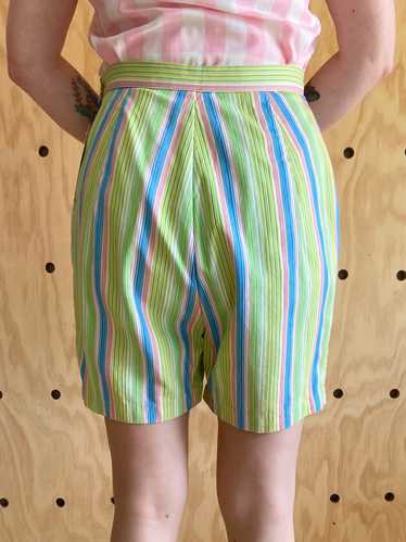 1960s Stripe High-Waist Shorts (L)