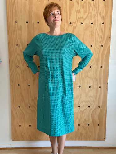 1980s Liz Claiborne Teal Dress (M)