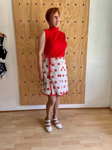 Strawberry Print Wrap Skirt (M) - image 1