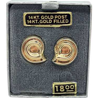 Vintage 14KT Gold Filled Seashell Pierce Earrings… - image 1