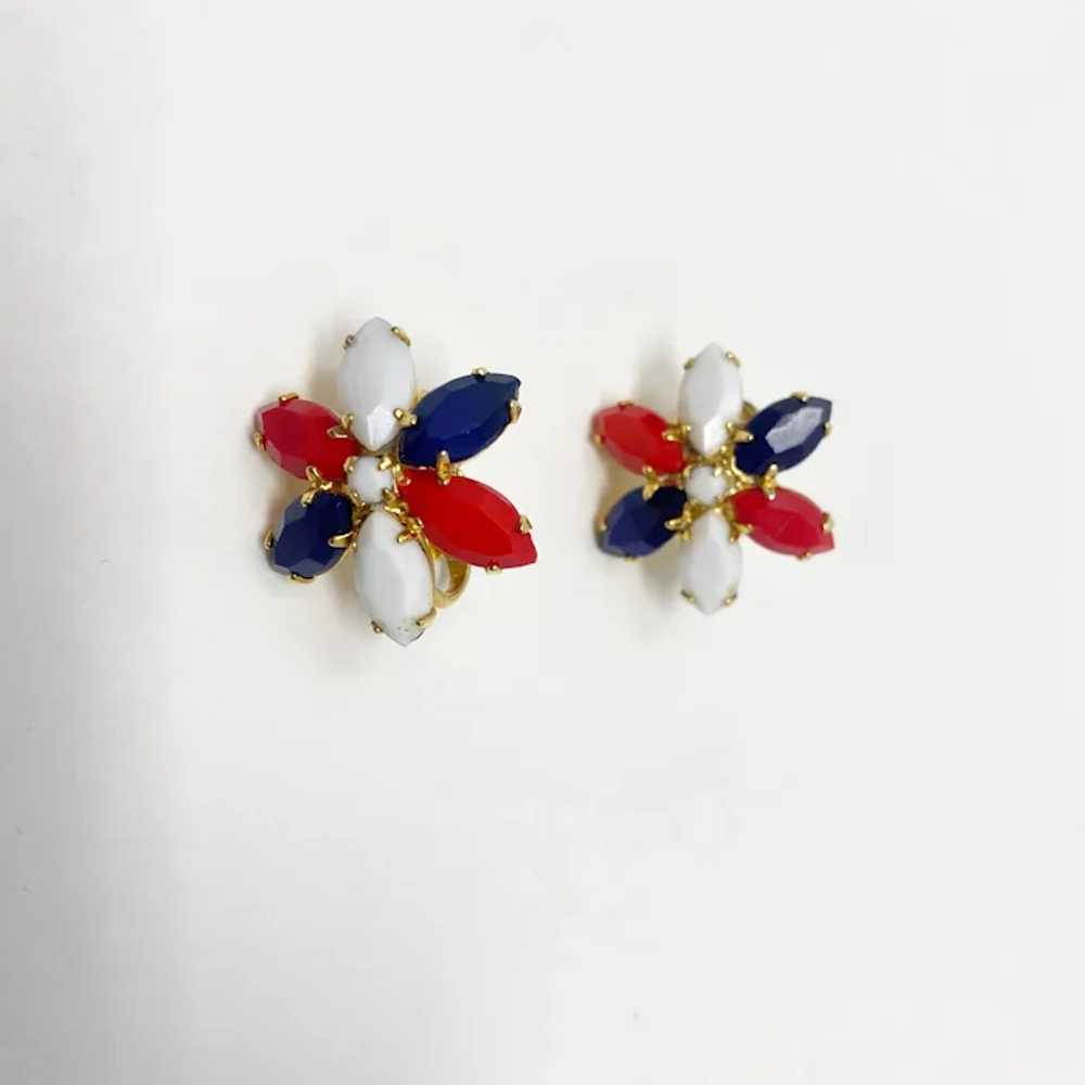 740 vintage Patriotic Unsigned Earrings and Brooc… - image 7