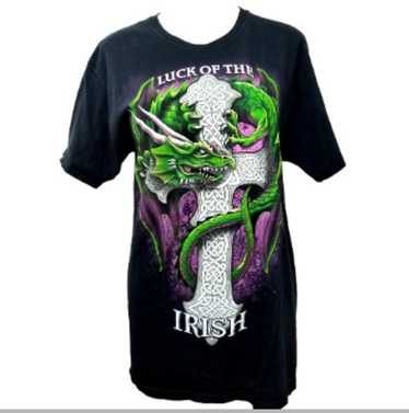 Fruit of the Loom Mens T-Shirt Black Graphic Prin… - image 1