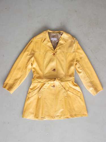 1970's Buckskin Leather Trench Jacket by Custom Ma