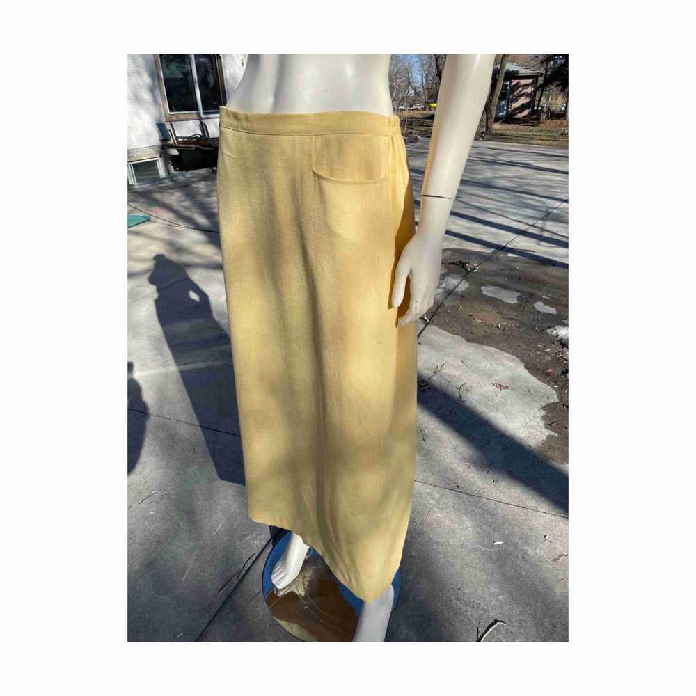 Vintage | 80s Bantry Bay Pale Yellow Maxi Skirt C… - image 3