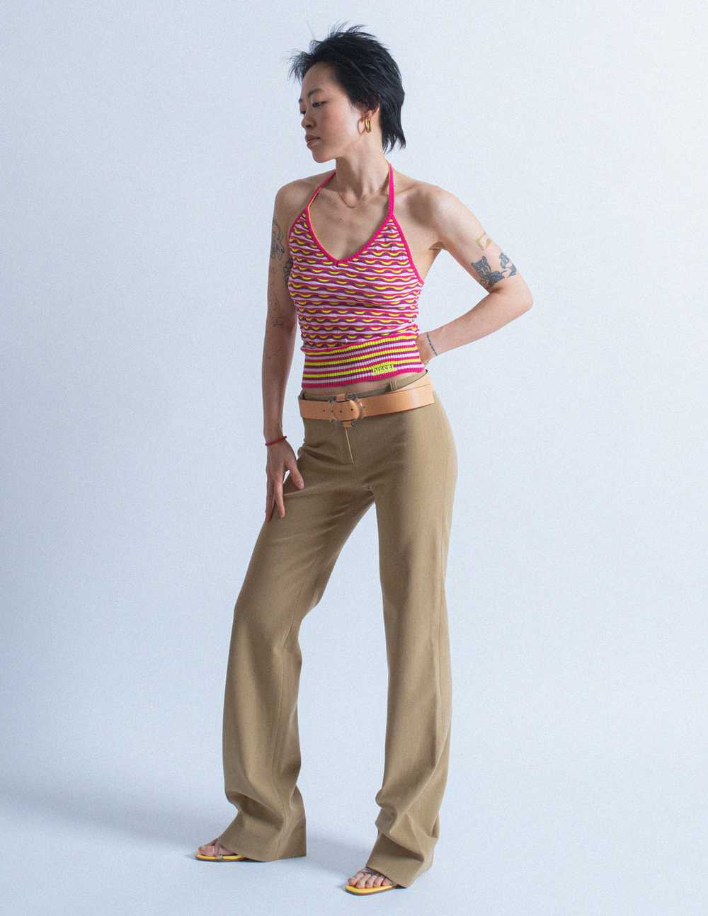 Plein Sud vintage khaki wool blend trousers - image 2