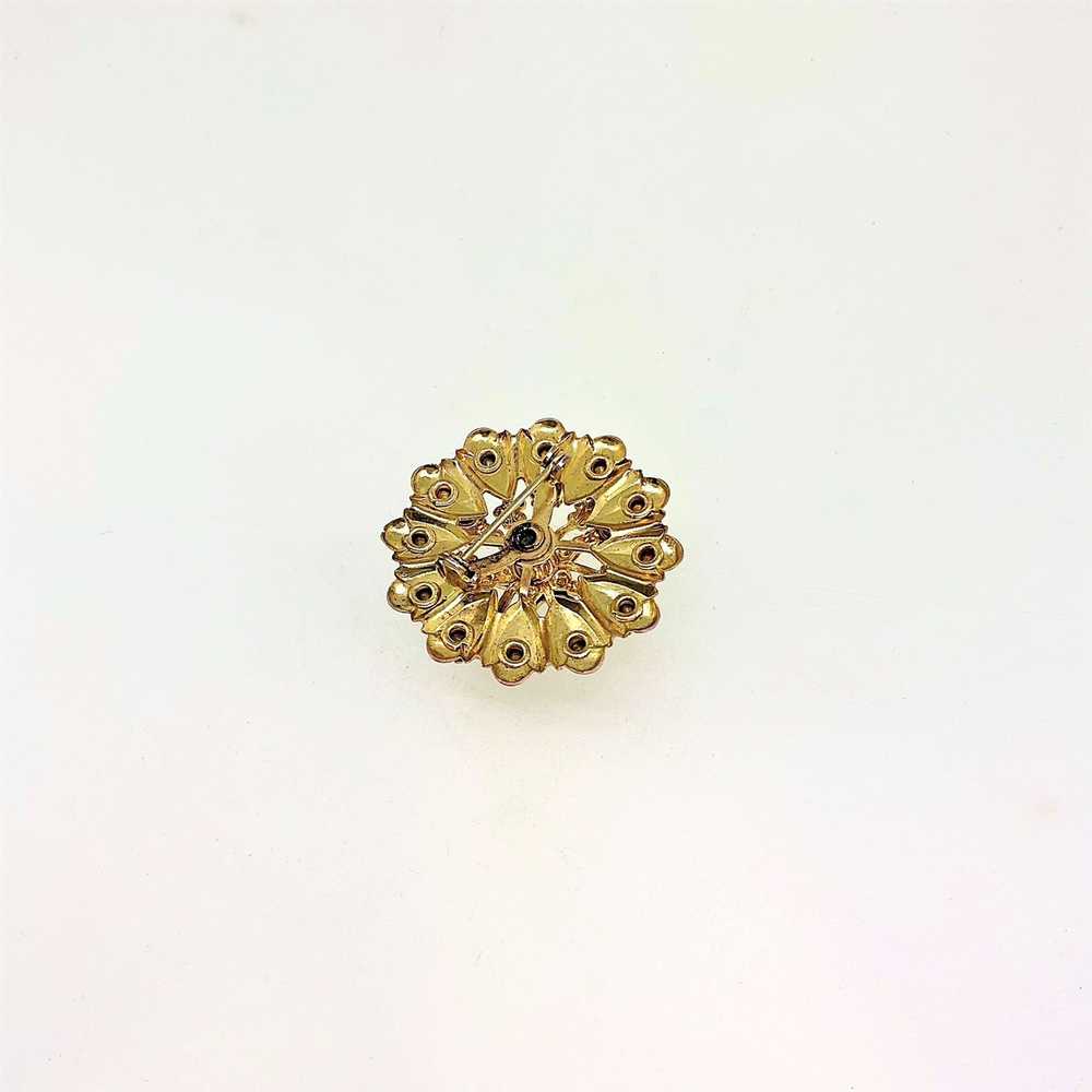 Gold-Tone Vintage Eastern Star with Red Rhineston… - image 4