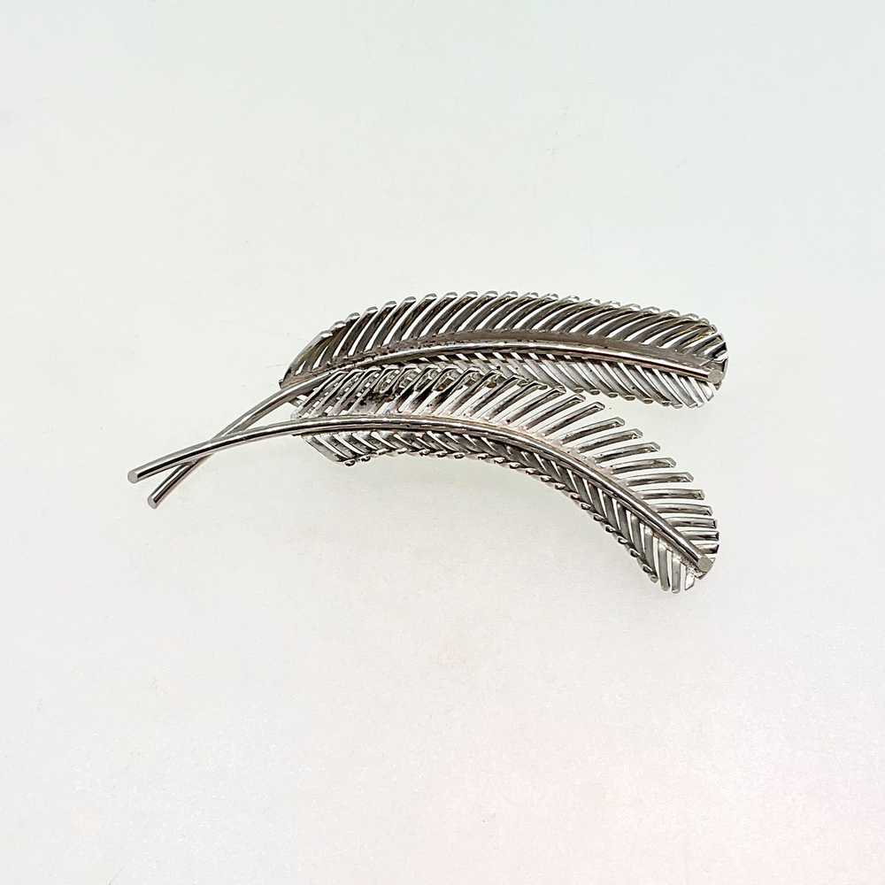 Vintage Wells Sterling Silver Leaf Brooch Pin - image 4