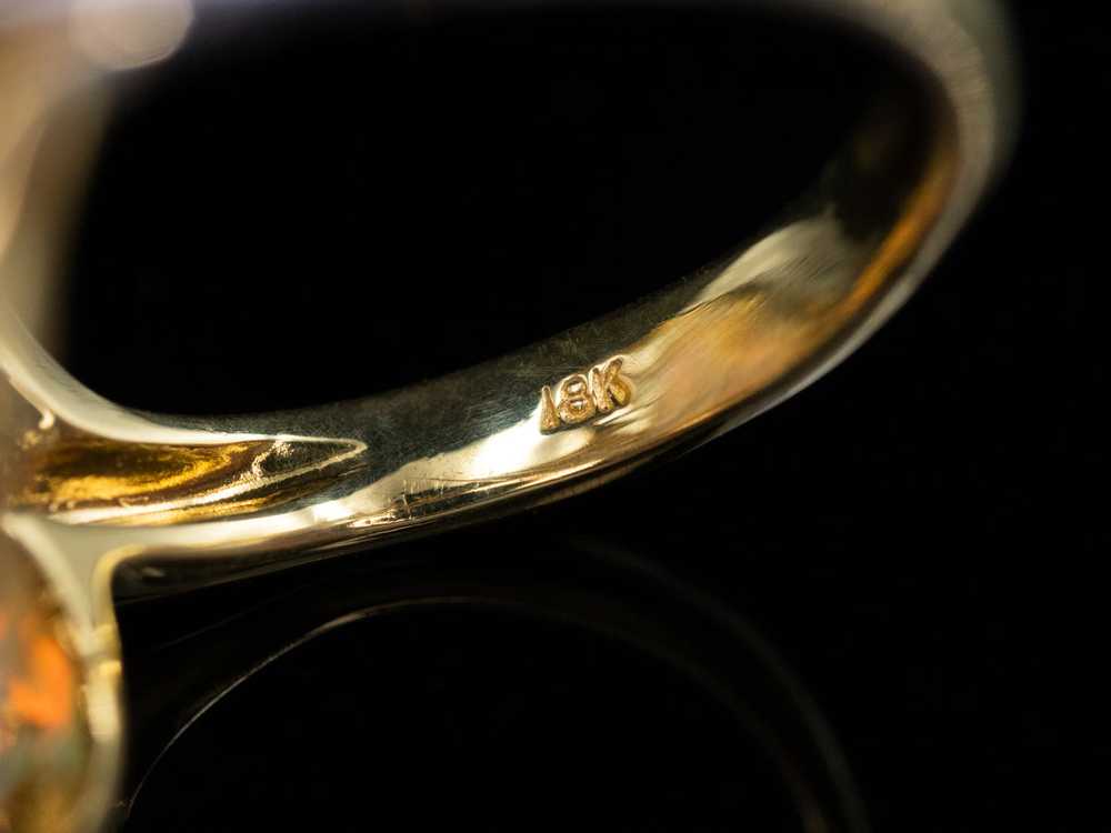 Modernist 18-Karat Gold Opal and Diamond Ring - image 3