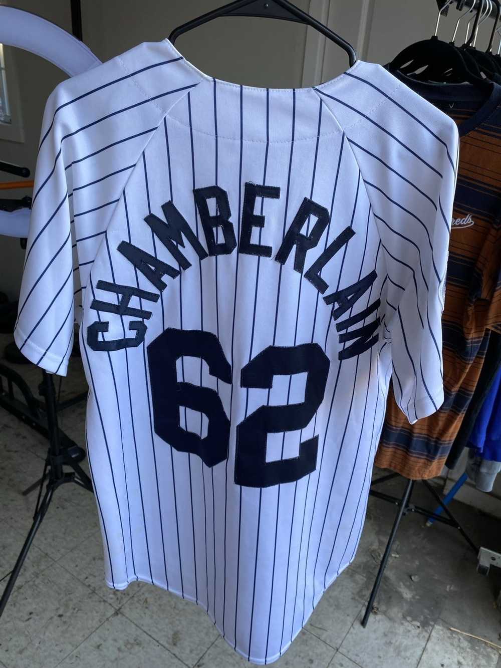 Mlb New York Yankees Pinstripe Baseball Jersey # 62 Chamberlain As-is