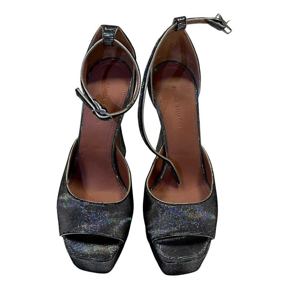 Amina Muaddi Dalida glitter sandal - image 1