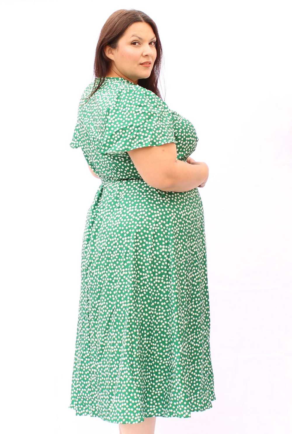 Bloomchic Green Midi Flower Wrap Dress 18, 20, 22 - image 3