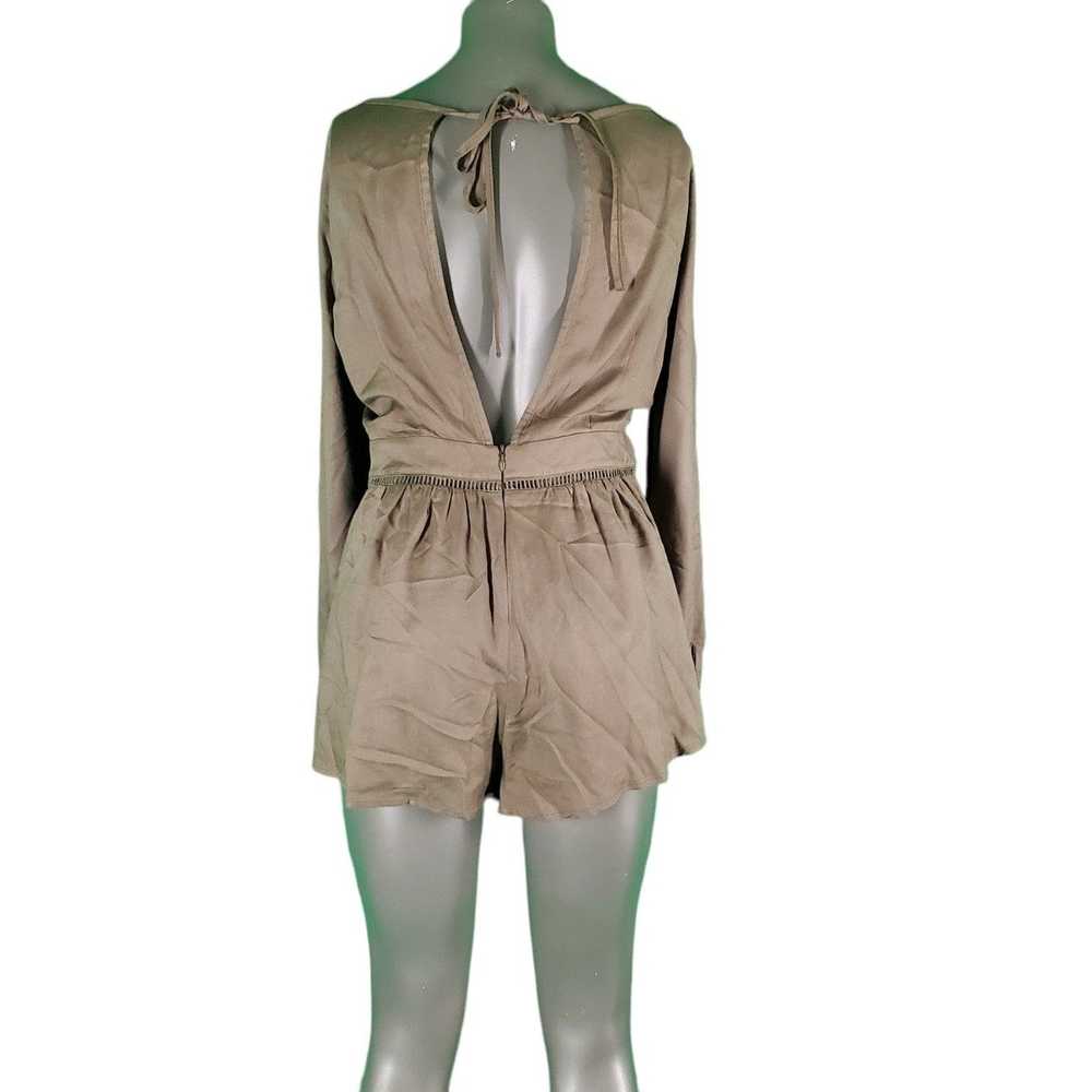 Other TOBI Romper Khaki Scoop Neck Long Sleeve Cu… - image 5