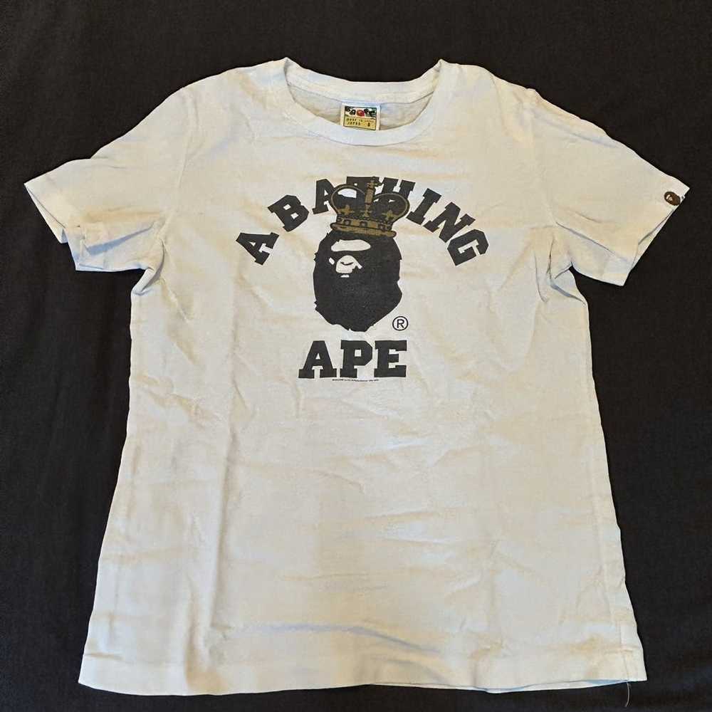 Bape #5 Bape Crown College Logo Tee White Women’s… - image 1