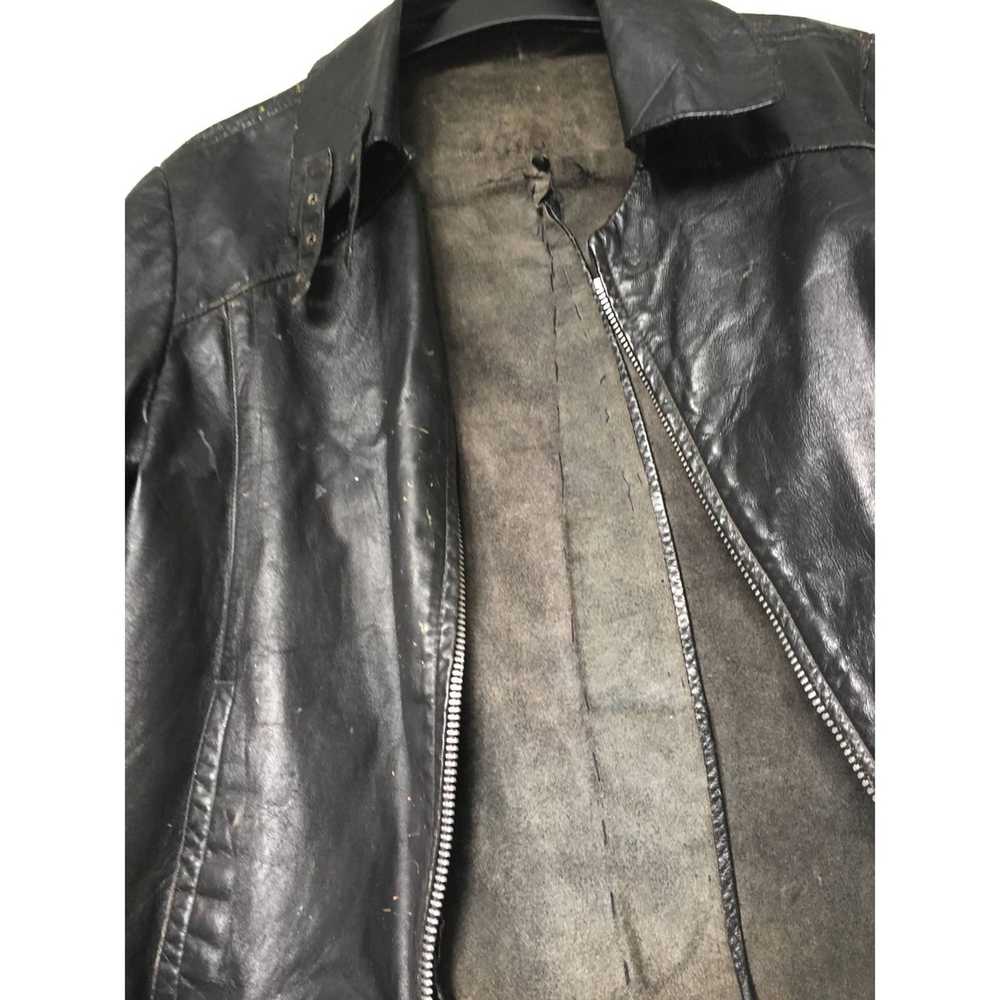 Vintage Vintage M Trashed 80s Leather Punk Jacket… - image 2