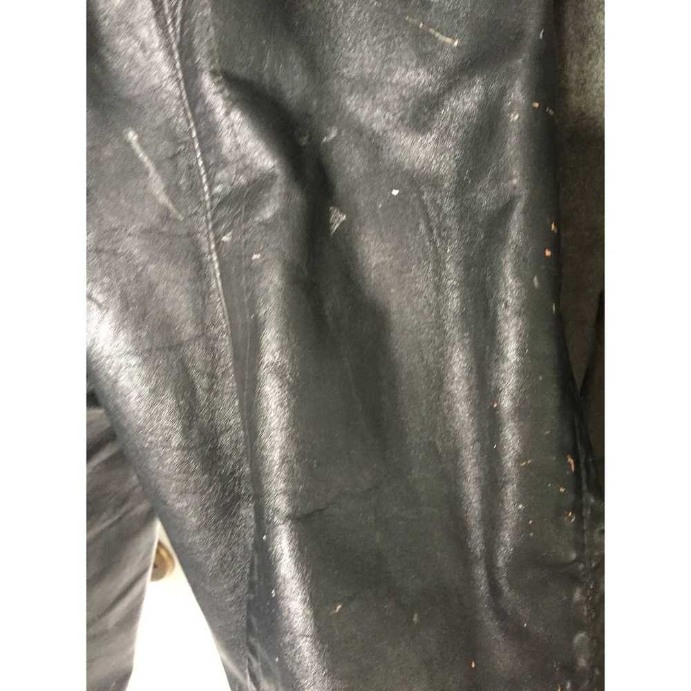 Vintage Vintage M Trashed 80s Leather Punk Jacket… - image 4