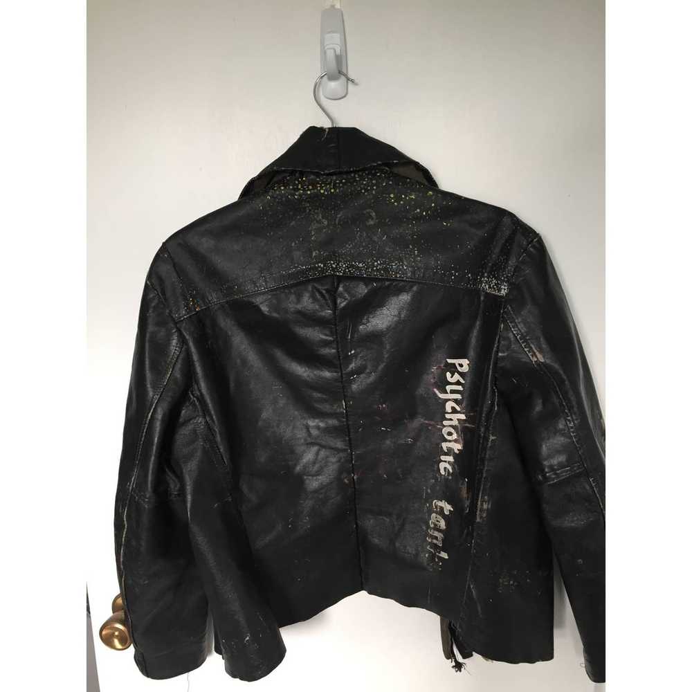 Vintage Vintage M Trashed 80s Leather Punk Jacket… - image 6