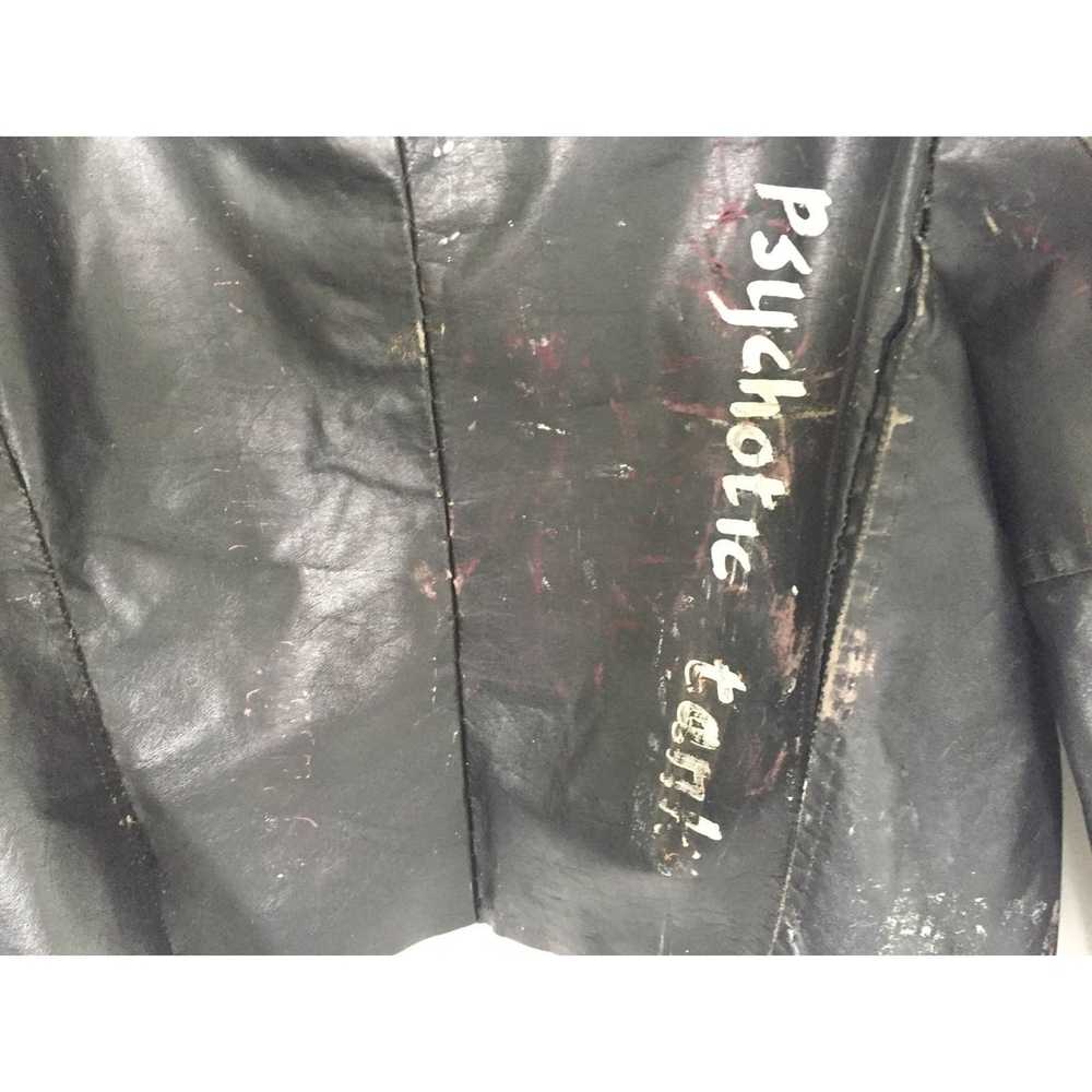 Vintage Vintage M Trashed 80s Leather Punk Jacket… - image 7