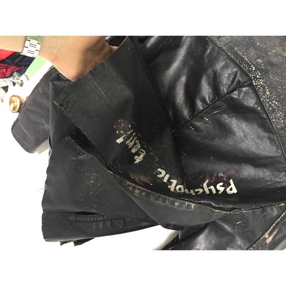Vintage Vintage M Trashed 80s Leather Punk Jacket… - image 8
