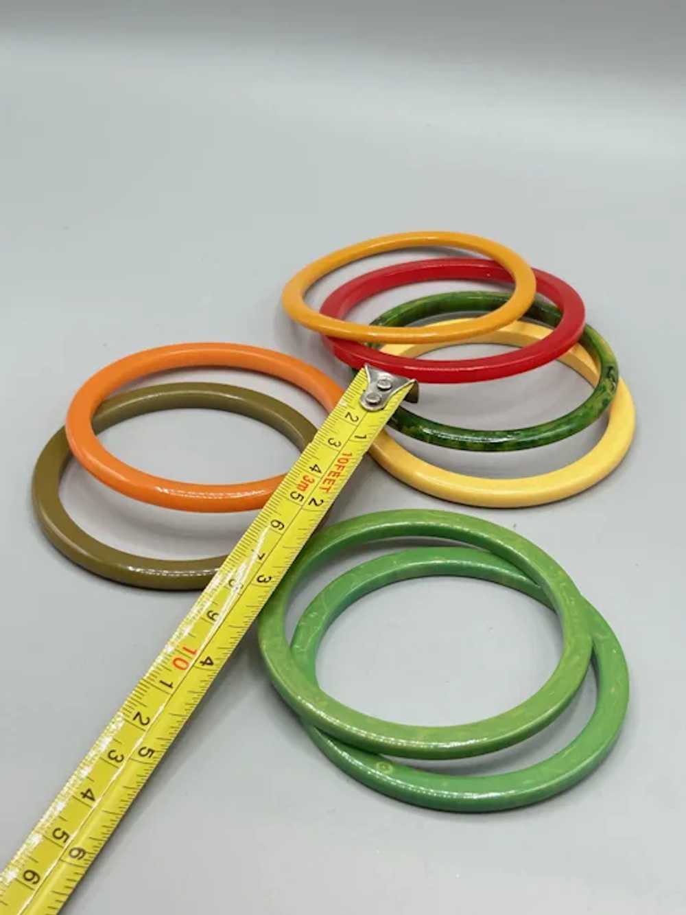 Assortment of Bakelite Spacers Bangles Colorful S… - image 10