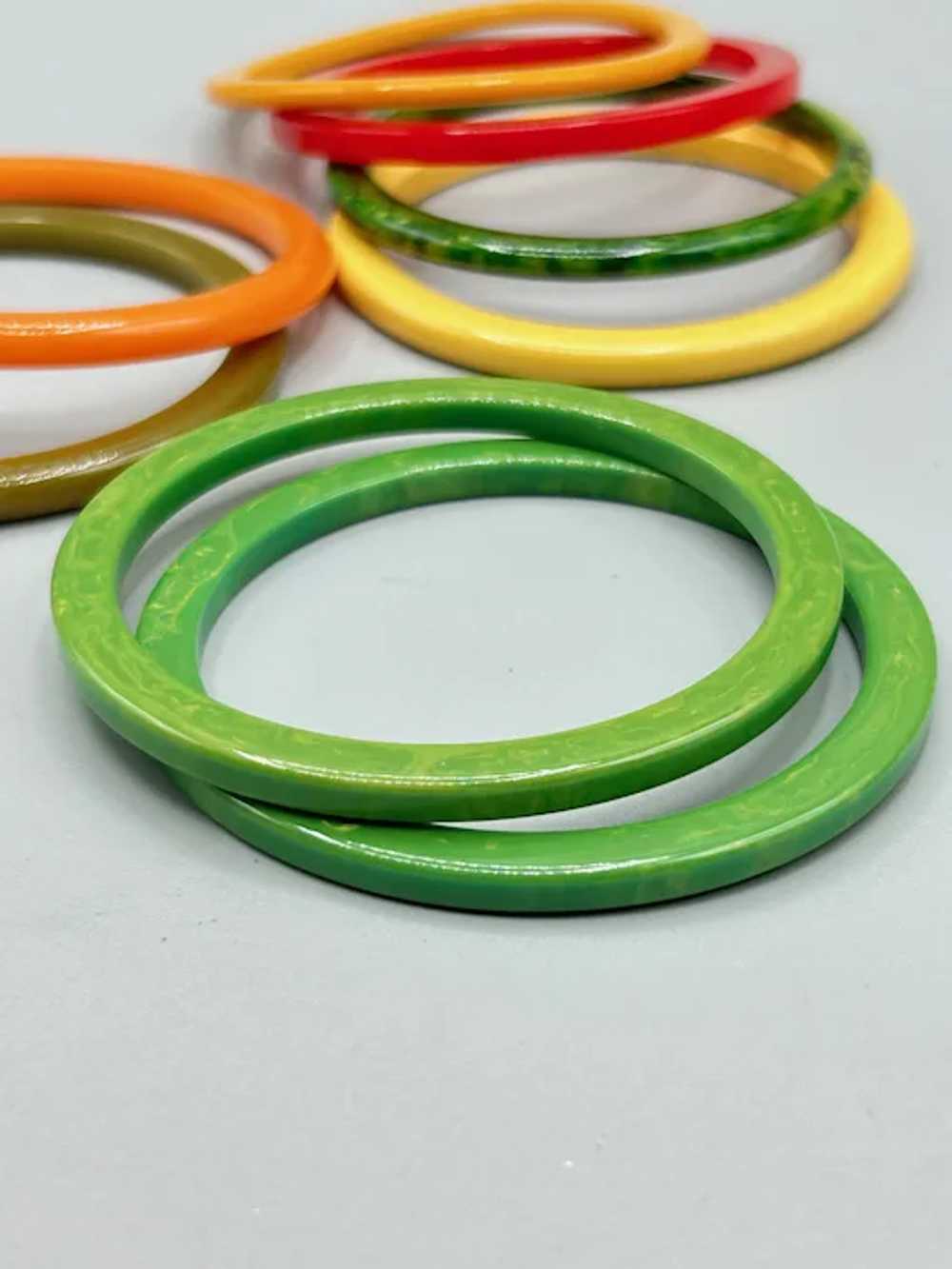 Assortment of Bakelite Spacers Bangles Colorful S… - image 5