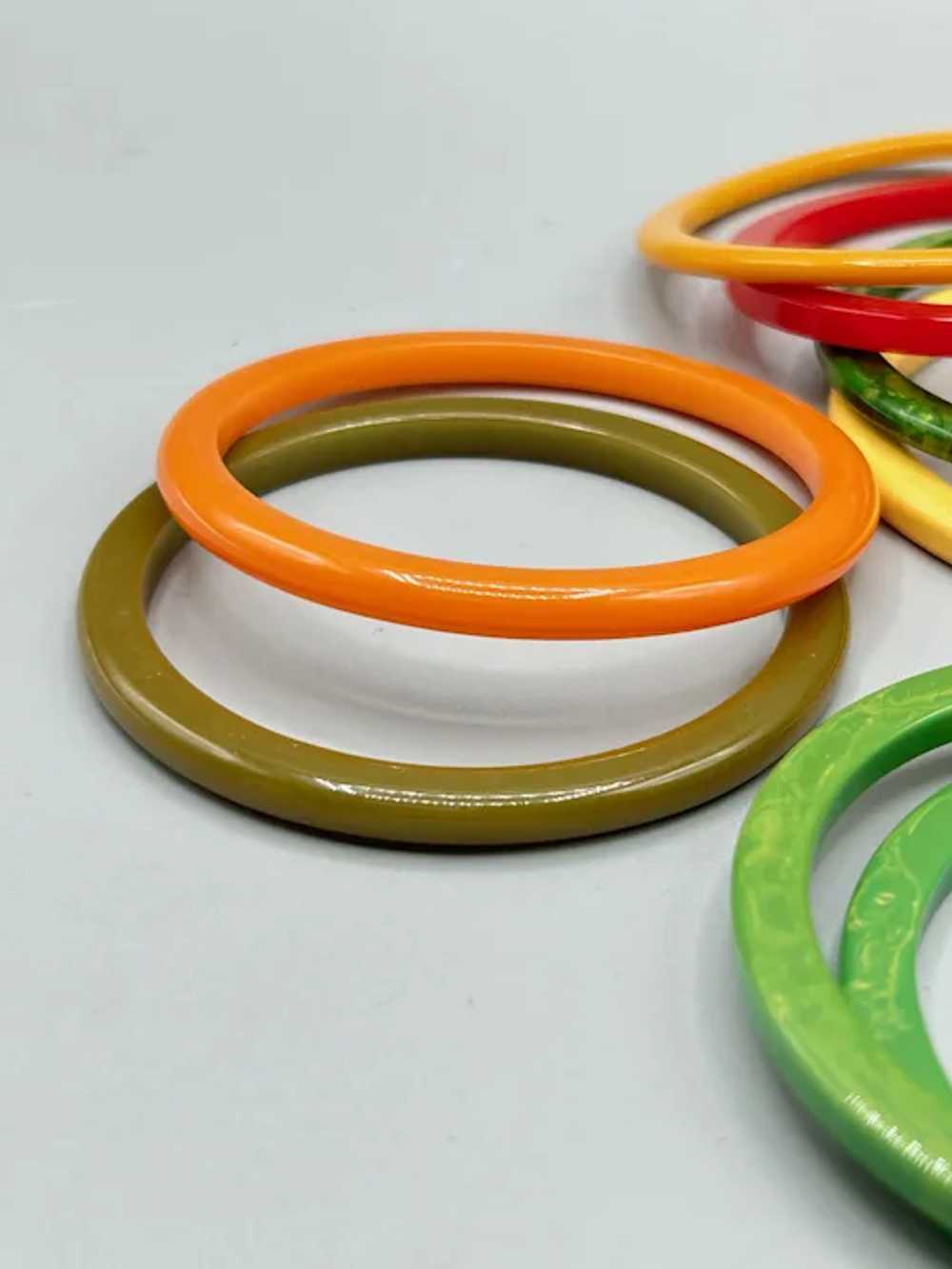 Assortment of Bakelite Spacers Bangles Colorful S… - image 7