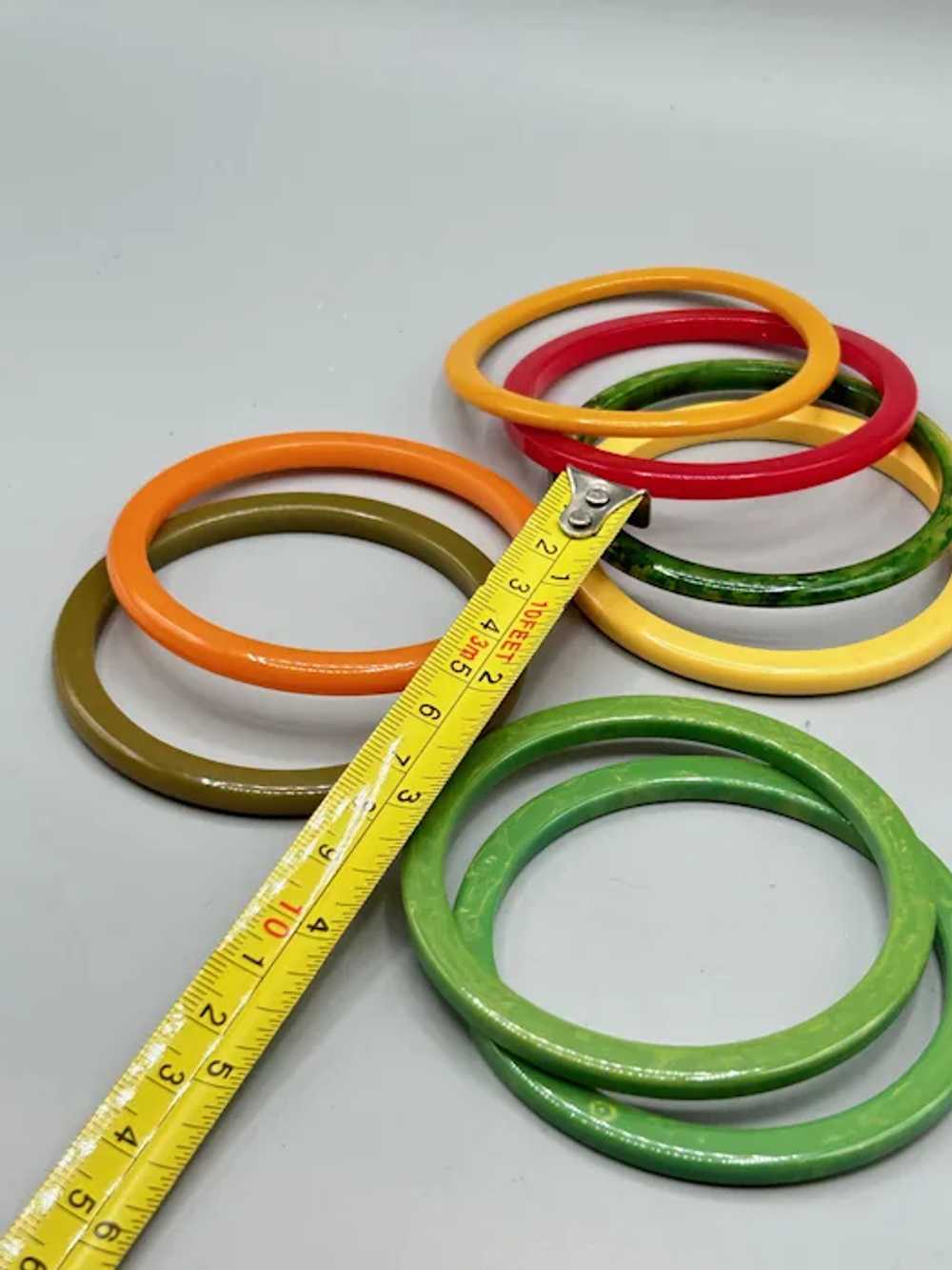 Assortment of Bakelite Spacers Bangles Colorful S… - image 8
