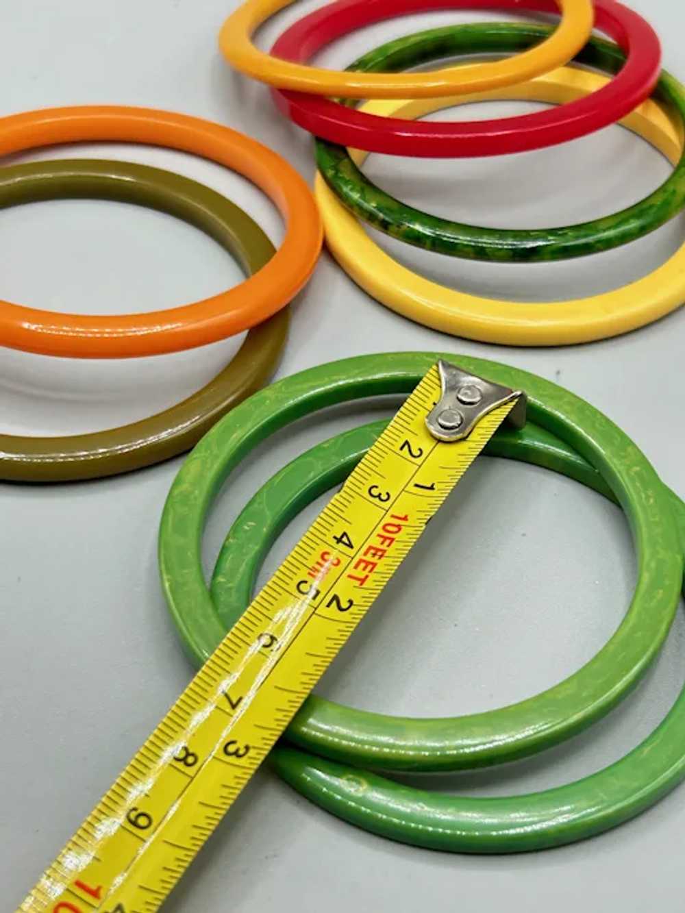 Assortment of Bakelite Spacers Bangles Colorful S… - image 9