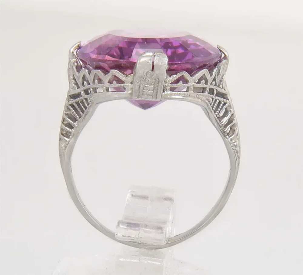 Antique 14K White Gold 15.00ct Simulated Purple S… - image 4