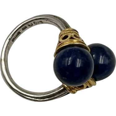 Ram Ring in Sterling Silver 925 Set With Lapis Lazuli Silver 