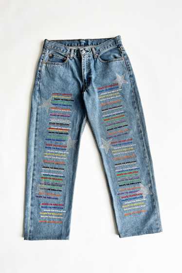 Prolific Escape the simulation Jeans inspired by W