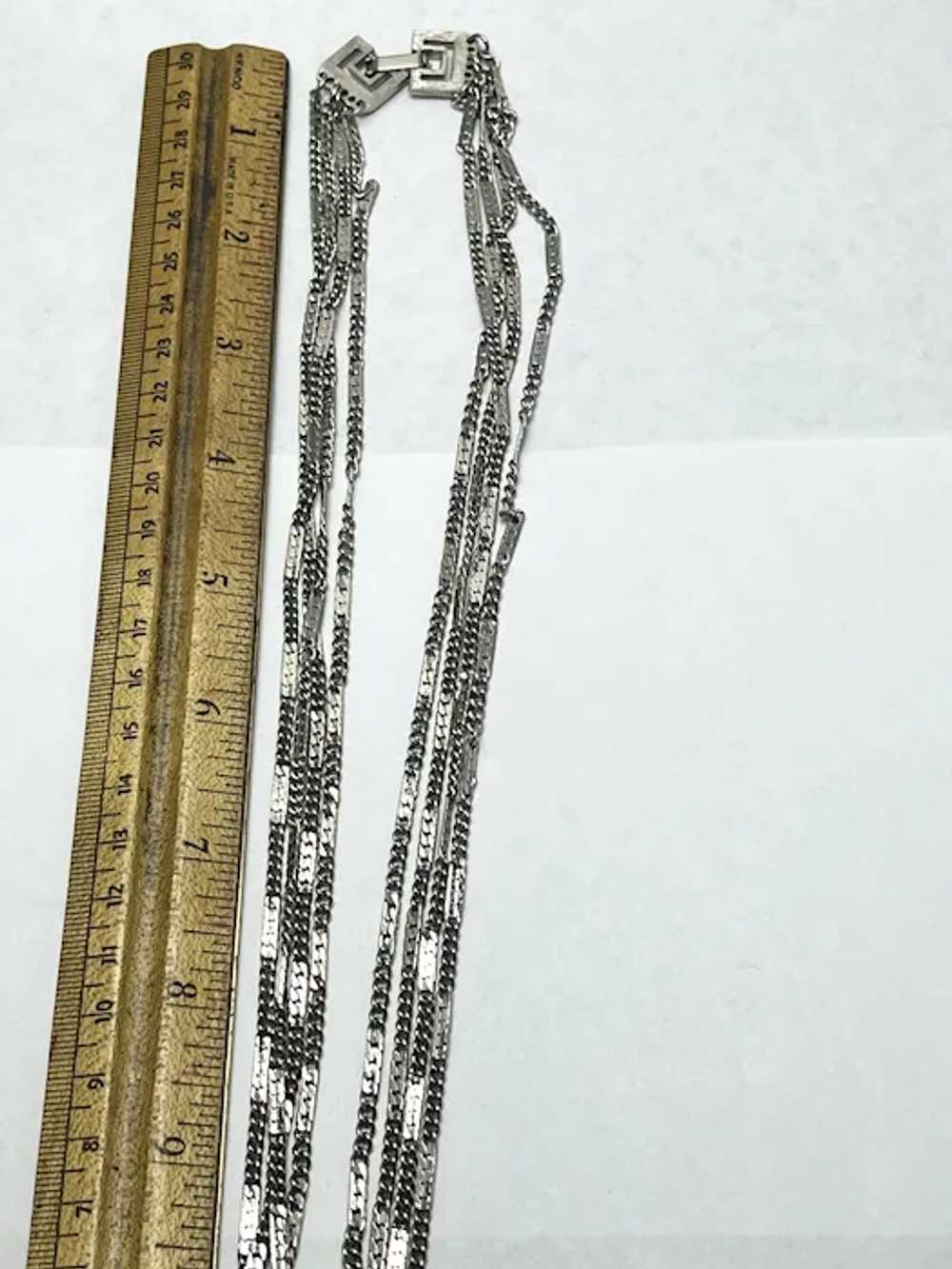 Vintage Silver Multi Strand Collar Necklace - image 7
