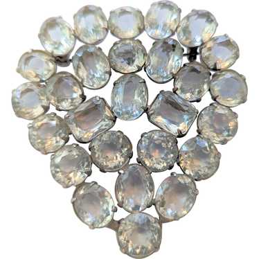 Large Clear Rhinestones Heavy 3 inch Pin - image 1