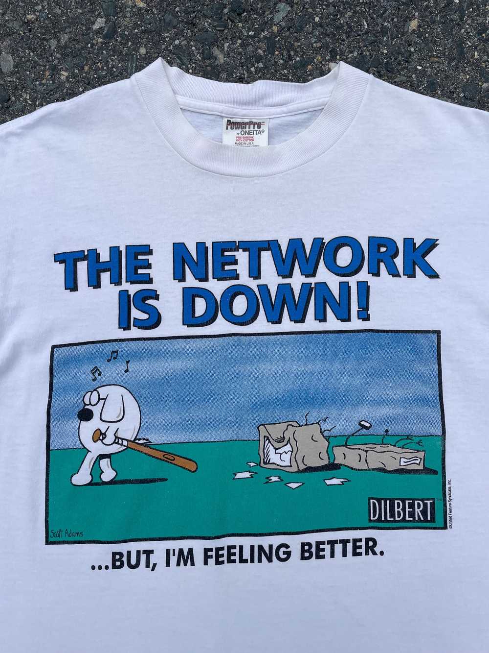 90's Dilbert The Network Is Down T-Shirt—[M] - image 2