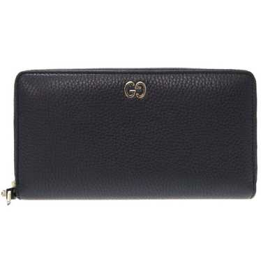 Gucci Gucci 473928 leather navy blue round long w… - image 1