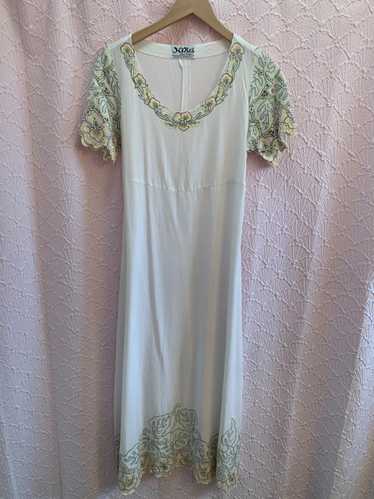Zara Embroidered Lace Maxi Dress Bloggers Favorite