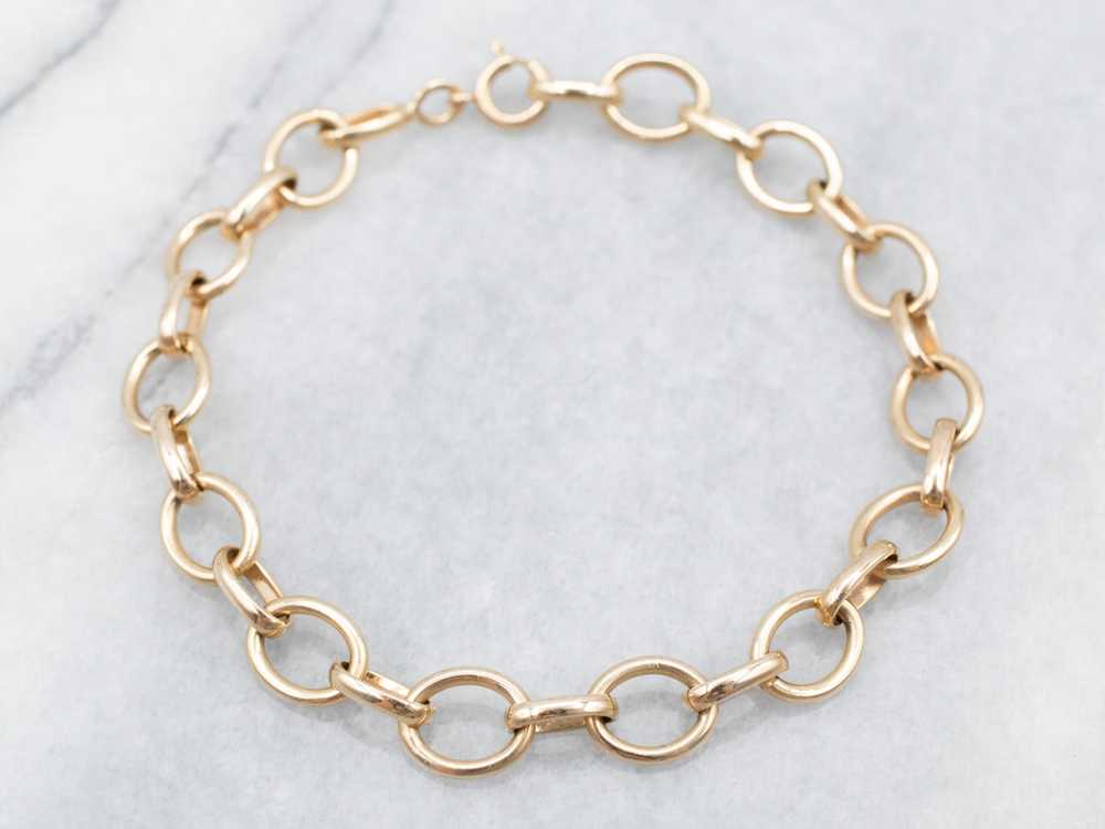 Classic Yellow Gold Oval Link Bracelet - image 1