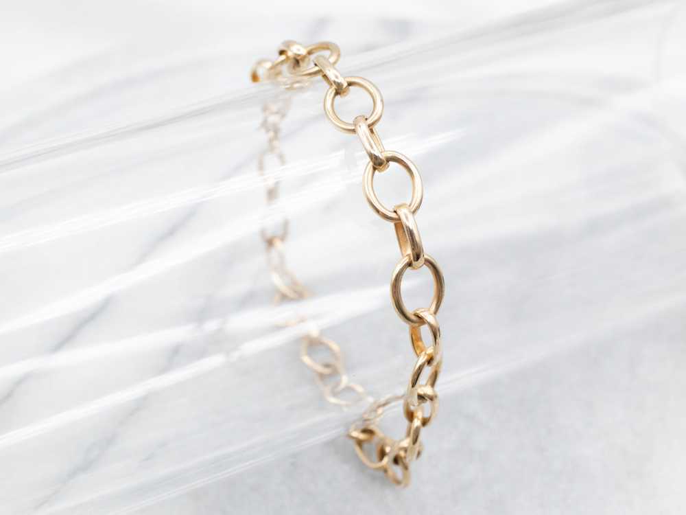 Classic Yellow Gold Oval Link Bracelet - image 5